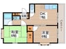 パークサイドコート 2DKの間取り