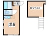 ユナイトモン・ク－ル 1Rの間取り
