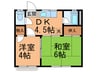 白樺コーポ 2DKの間取り