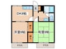 南鴨宮サニ－ハイツ 2DKの間取り