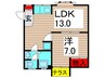 ハイツ増尾 1LDKの間取り