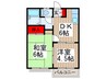 川口ハイム 2DKの間取り