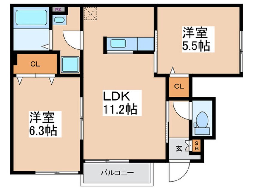 間取図 サンライフ伍番館