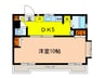 三信マンション 1DKの間取り