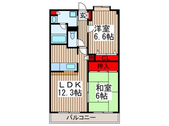 間取図 ク－ルヴェ－ル３番館Ａ棟