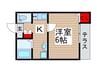 シャルムコート 1Kの間取り