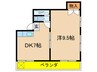 用賀1514 1DKの間取り