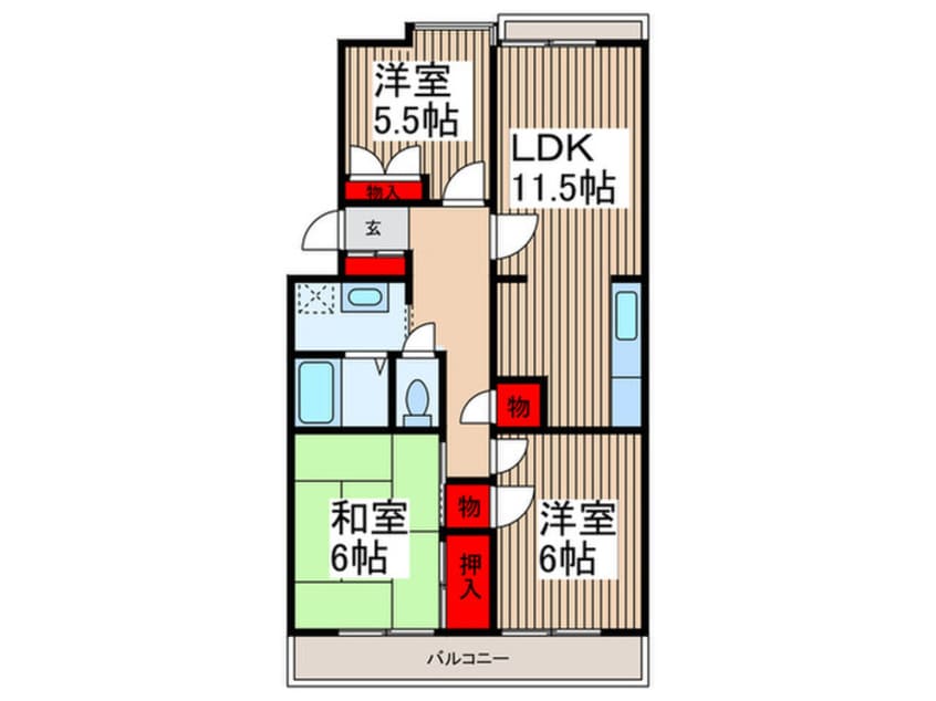 間取図 パーセル武創　２