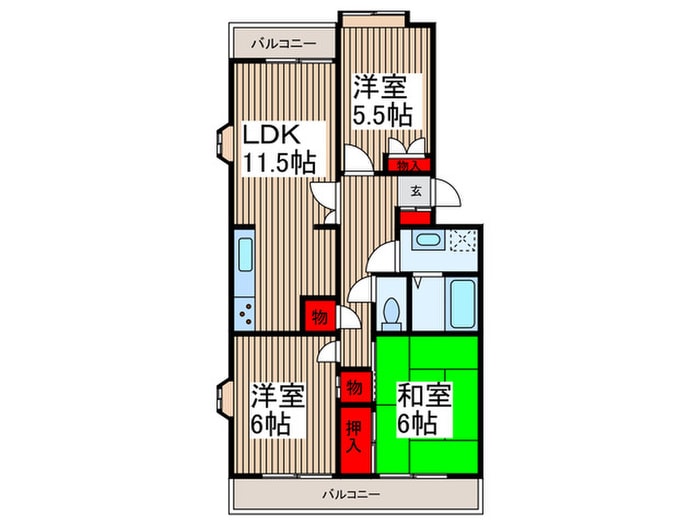 間取り図 パーセル武創　２