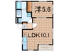由比ガ浜コ－トハウスⅡ 1LDKの間取り