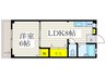 コーポ岩佐 1LDKの間取り