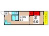 プラチナコ－ト 1LDKの間取り