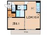 D Paina 溝口 1LDKの間取り