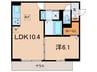 D Paina 溝口 1LDKの間取り