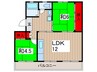 西小中台団地１９号棟(501) 2LDKの間取り