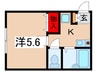 ｱｾﾞﾘｱｶﾞｰﾃﾞﾝｽﾞ百合ヶ丘壱番館 1Kの間取り