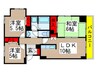 石井国際ビル 3LDKの間取り
