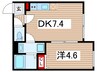 CONNECT　PARK　HILLS東本町 1DKの間取り