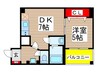 エクセレントコート千葉新宿 1DKの間取り