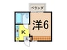 ドゥ・オランジュ 1Kの間取り