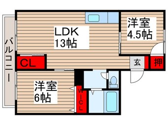 間取図 ﾊﾟｰﾙﾊｲﾂﾋﾗﾉ