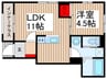 仮）リーブルファイン藤の牛島 1LDKの間取り