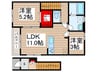 仮）リーブルファイン藤の牛島 2LDKの間取り
