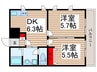 ダイヤモンドクレスト南柏 2DKの間取り