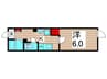 リアン亀有 1Kの間取り
