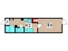 リアン亀有 1Kの間取り