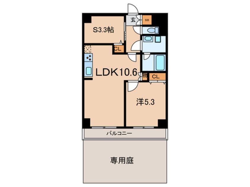 間取図 ﾗｲｵﾝｽﾞﾏﾝｼｮﾝ上野毛第2(102)