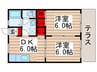 藤コ－ポＡ棟 2DKの間取り