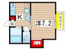 サザンクロス 1Kの間取り