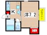 サザンクロス 1Kの間取り