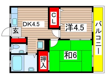 間取図 ハッピ－ホ－ム浜田