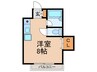 パ－クハイツ 1Rの間取り