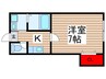 エイユービル 1Kの間取り