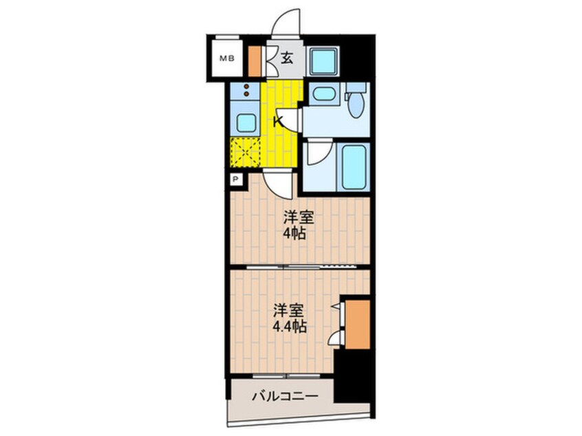 間取図 ｽﾊﾟｼｴ蒲田ｸﾞﾗﾝﾄﾞﾀﾜｰ(1302)