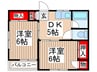 コートハウス 2DKの間取り