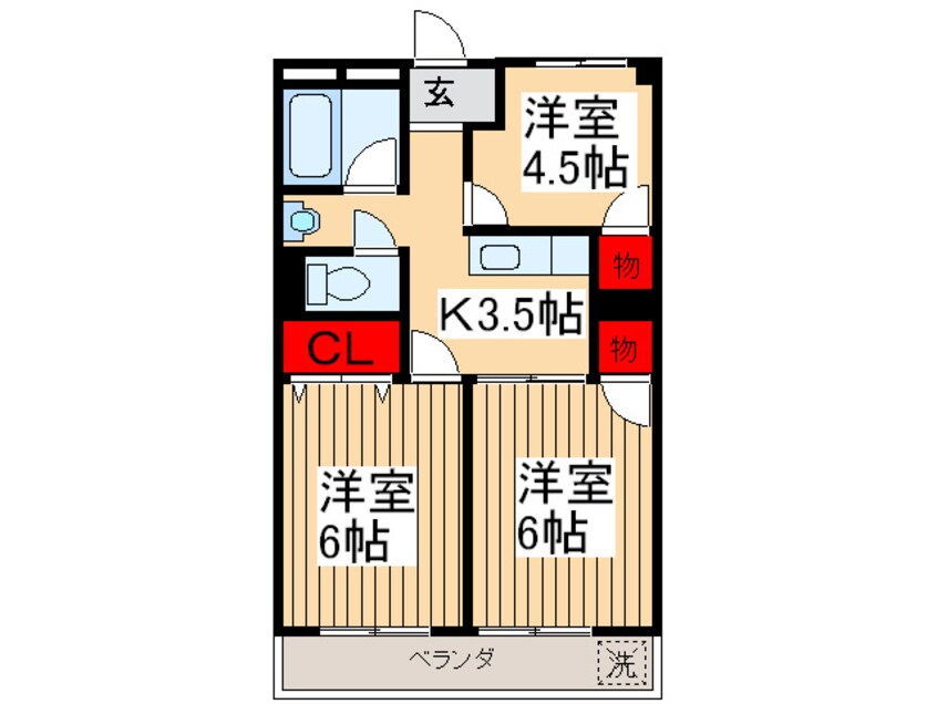 間取図 内田ハイツ霞ヶ関