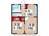 メゾン豊島 2DKの間取り