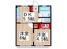 メゾン豊島 2DKの間取り