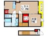 メゾンドルピナス 1LDKの間取り