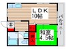 シャトル　ハウス 1LDKの間取り