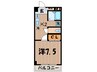 チャペルヒル東大井 1Kの間取り