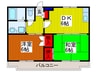 エクセル平柳 2DKの間取り