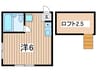 第２枡形ハイム 1Rの間取り
