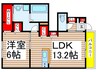 コリーナ 1LDKの間取り