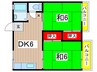 光ハイツ 2DKの間取り
