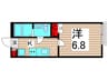 きぃちゃんハイム 1Kの間取り